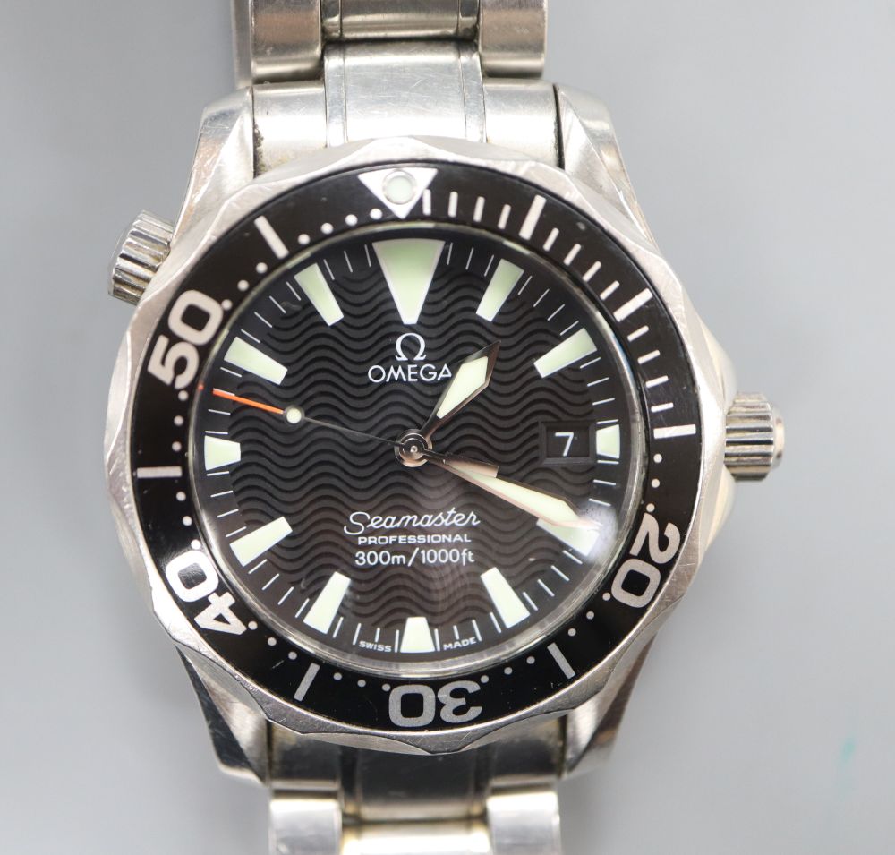 A gentlemans steel Omega Seamaster Professional wristwatch